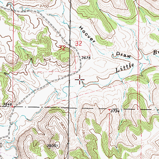 Topographic Map of 07S45E32DCBA03 Well, MT