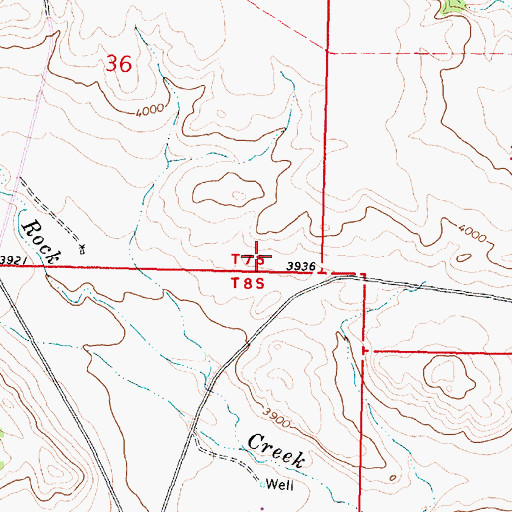 Topographic Map of 07S39E36CDD_01 Well, MT
