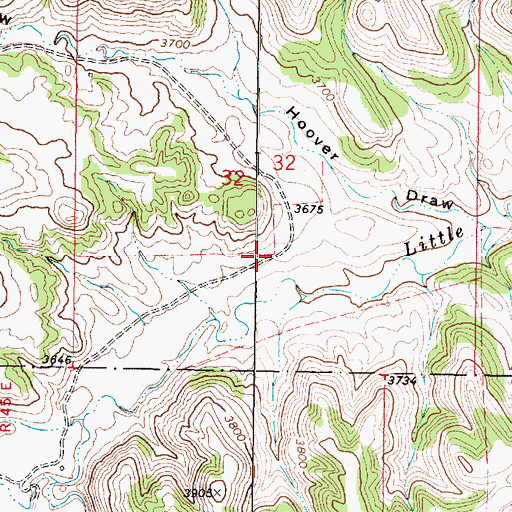 Topographic Map of 07S45E32CADD01 Well, MT