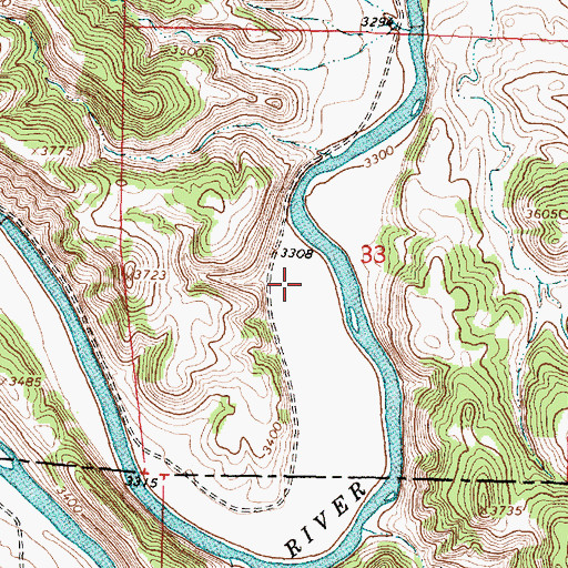 Topographic Map of 07S41E33CAAB01 Well, MT