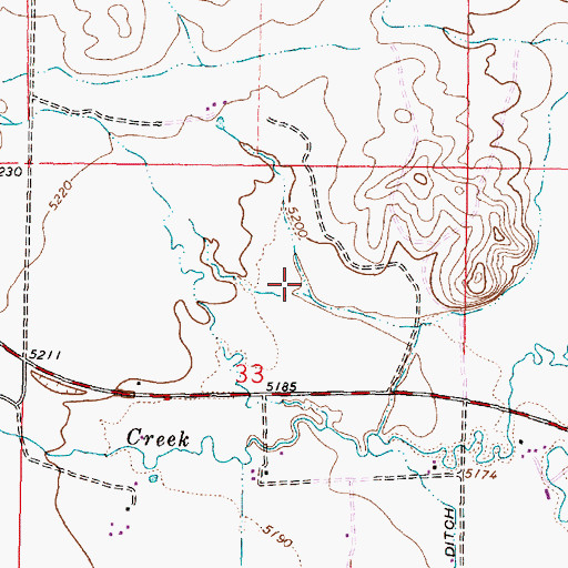 Topographic Map of 07S09W33ACBA01 Well, MT