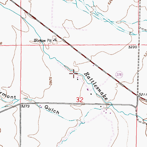 Topographic Map of 07S09W32ABCC01 Well, MT