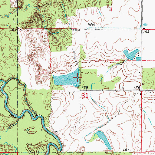 Topographic Map of Arkansas Noname 288 Dam, AR
