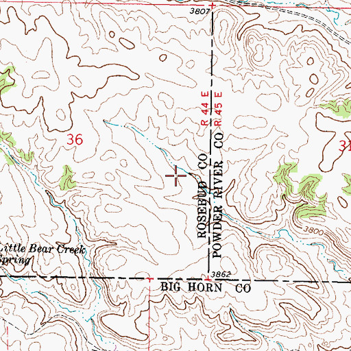 Topographic Map of 07S44E36DADB02 Well, MT