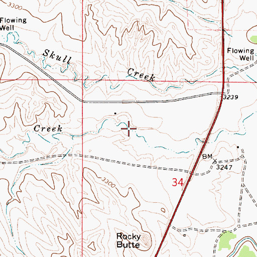Topographic Map of 07S52E34BB__01 Well, MT