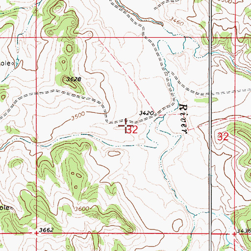 Topographic Map of 07S55E32BDDD01 Well, MT