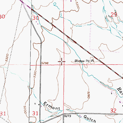 Topographic Map of 07S09W29CCCC01 Well, MT