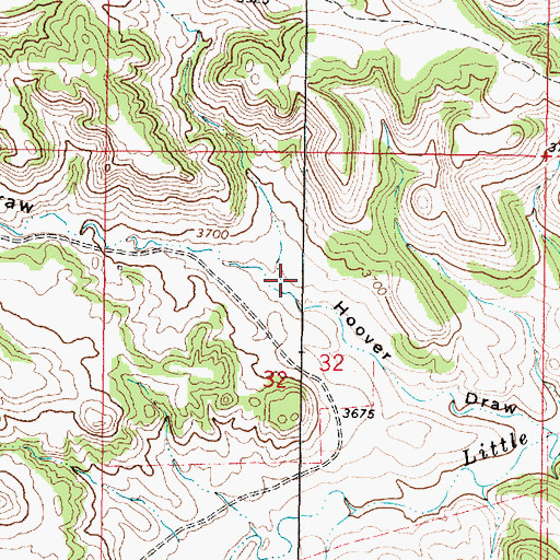 Topographic Map of 07S45E32BDAB01 Well, MT