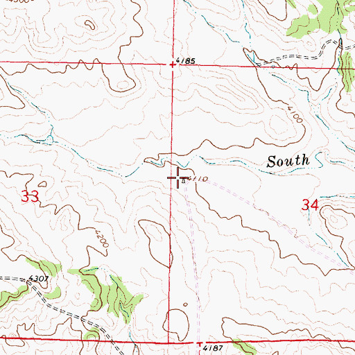 Topographic Map of 07S39E34BCCB01 Well, MT