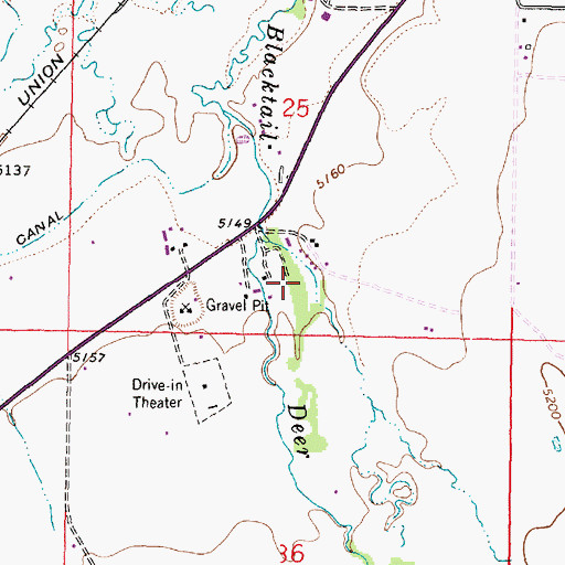 Topographic Map of 07S09W25DCCC01 Well, MT