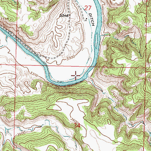 Topographic Map of 07S41E34BAAD01 Well, MT
