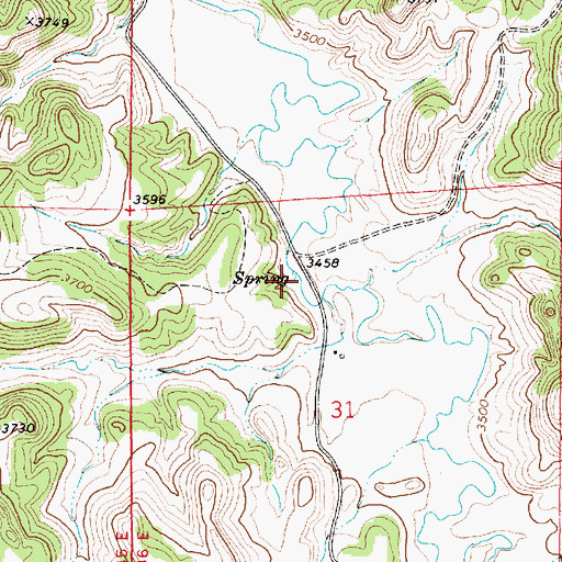 Topographic Map of 07S46E31BADC01 Spring, MT