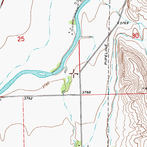 Topographic Map of 07S22E25DDAD01 Well, MT