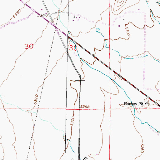 Topographic Map of 07S09W30DDBB01 Well, MT