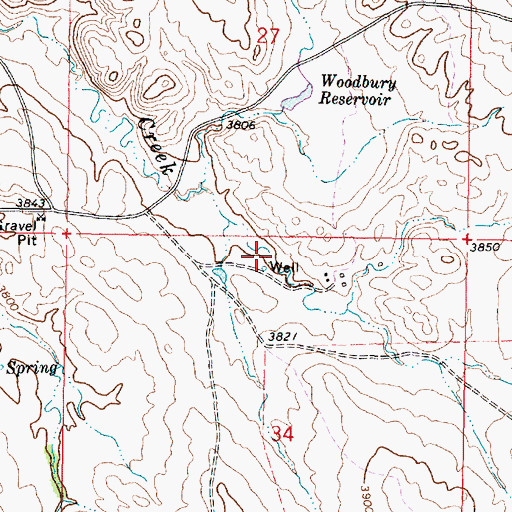 Topographic Map of 07S44E34BAAD01 Well, MT