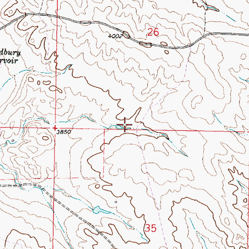Topographic Map of 07S44E26CDDC01 Well, MT
