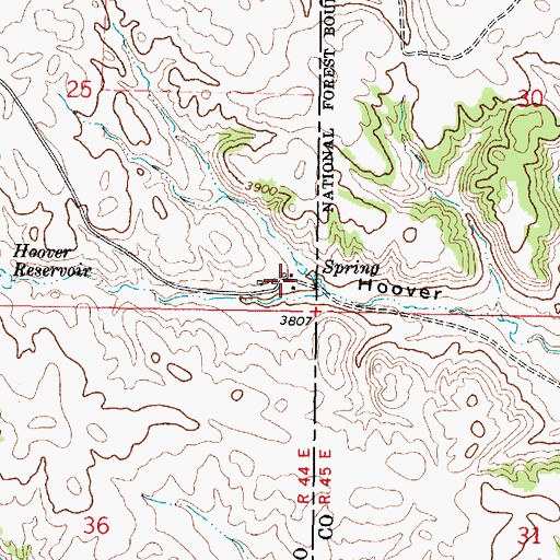 Topographic Map of 07S44E25DDDA01 Well, MT
