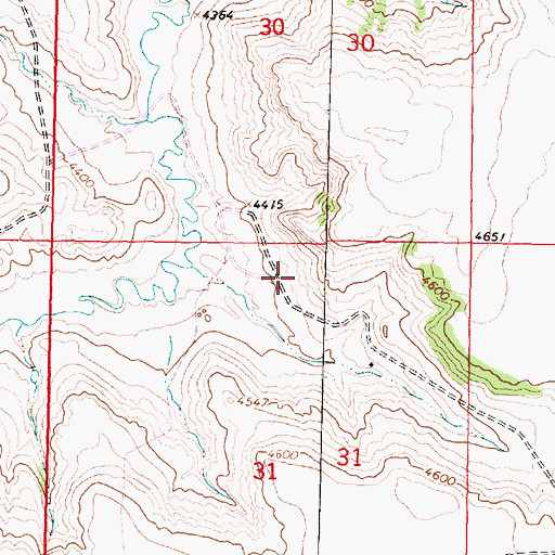 Topographic Map of 07S39E31ABBB01 Well, MT