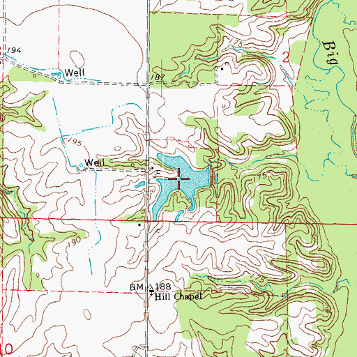 Topographic Map of Butler Lake, AR
