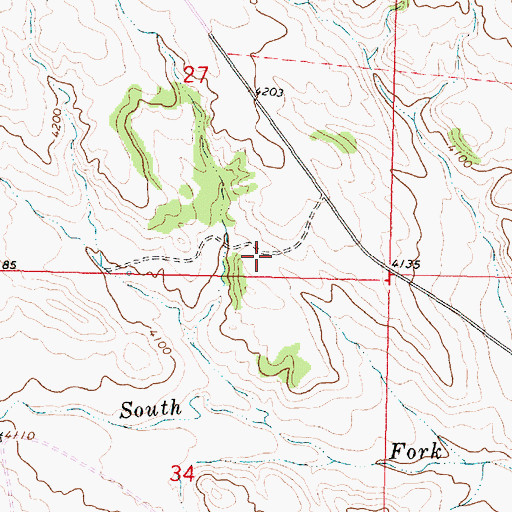 Topographic Map of 07S39E27DCDD01 Well, MT