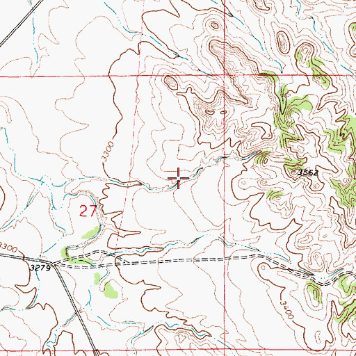 Topographic Map of 07S49E27AD__01 Well, MT