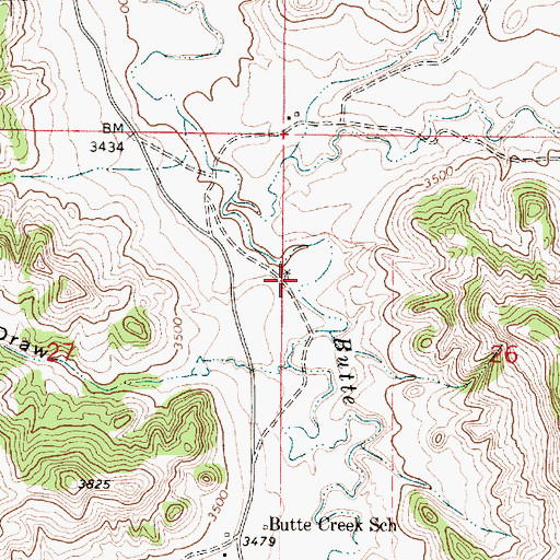 Topographic Map of 07S50E26BCBC01 Well, MT