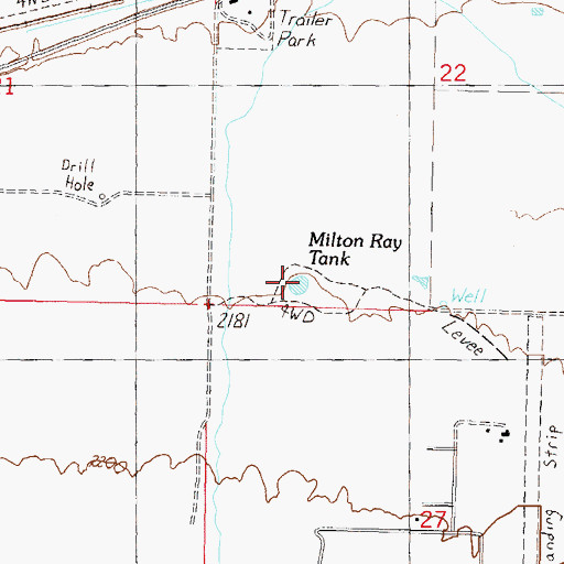 Topographic Map of Milton Ray Tank, AZ