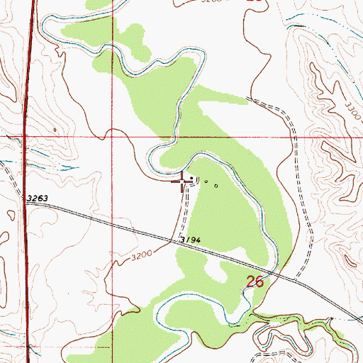 Topographic Map of 07S52E26BACB01 Well, MT