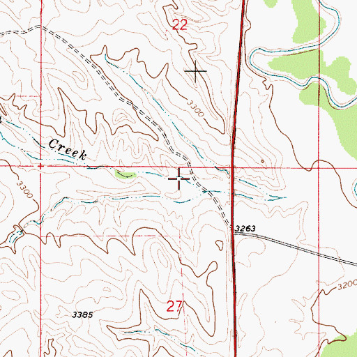 Topographic Map of 07S52E27ABBB01 Well, MT