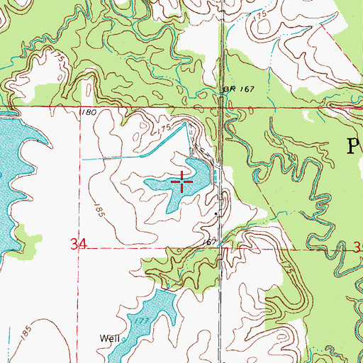 Topographic Map of Otis Pond, AR