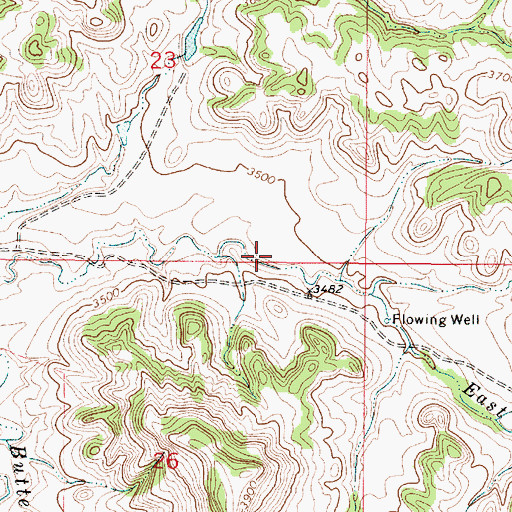 Topographic Map of 07S50E23CDCD01 Well, MT