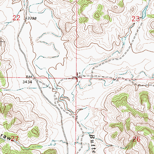 Topographic Map of 07S50E23CCCC01 Well, MT