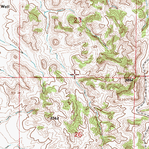 Topographic Map of 07S49E23CD__01 Well, MT
