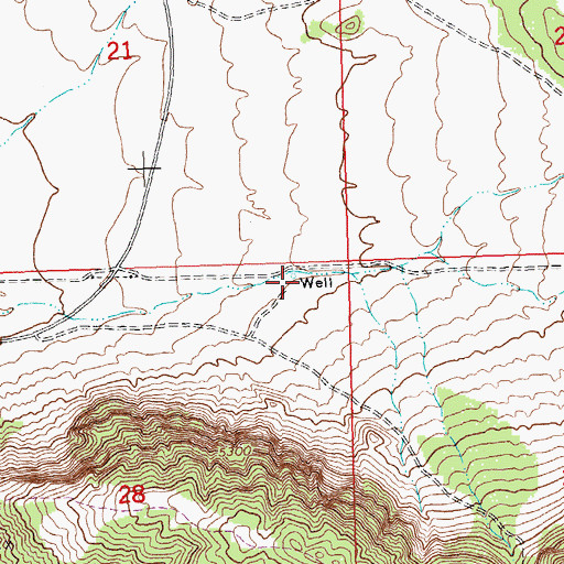 Topographic Map of 07S25E28AAA_01 Well, MT