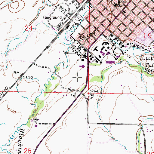 Topographic Map of 07S09W24DDDD01 Well, MT