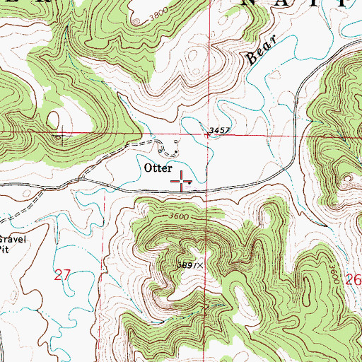 Topographic Map of 07S45E27AADA01 Well, MT