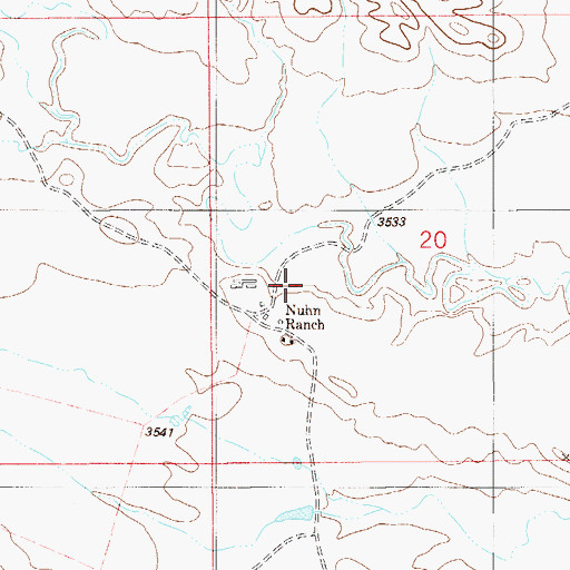 Topographic Map of 07S58E20CAA_01 Well, MT