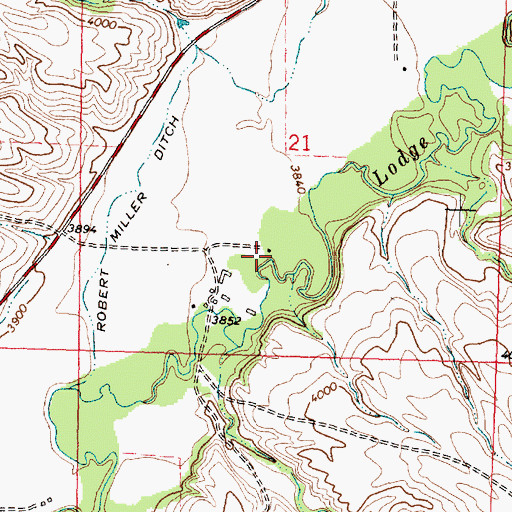 Topographic Map of 07S34E21CAD01_ Spring, MT