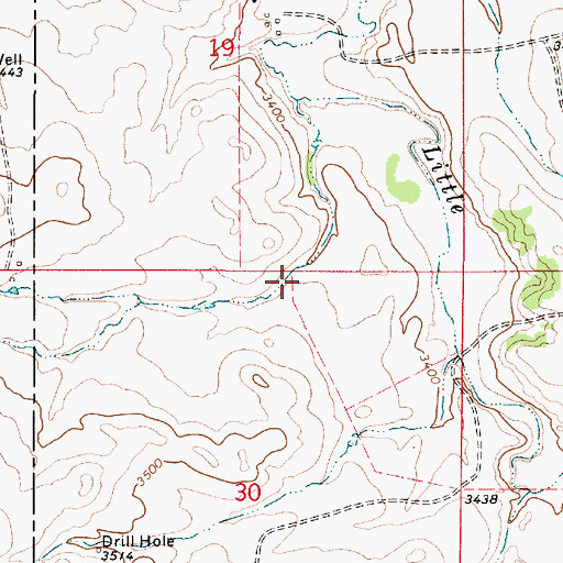 Topographic Map of 07S55E30ABBA01 Well, MT