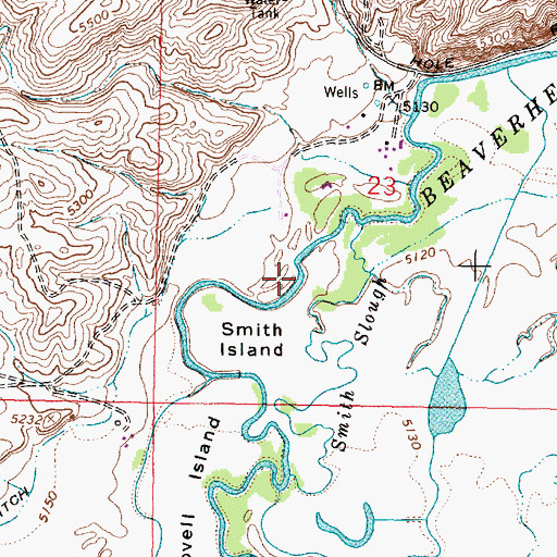 Topographic Map of 07S09W23CACD01 Well, MT