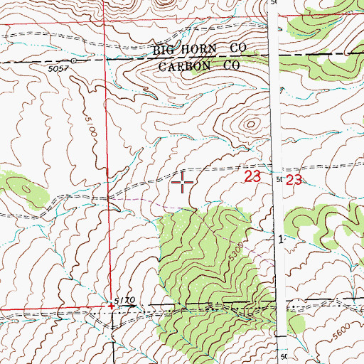 Topographic Map of 07S25E23CABB01 Well, MT