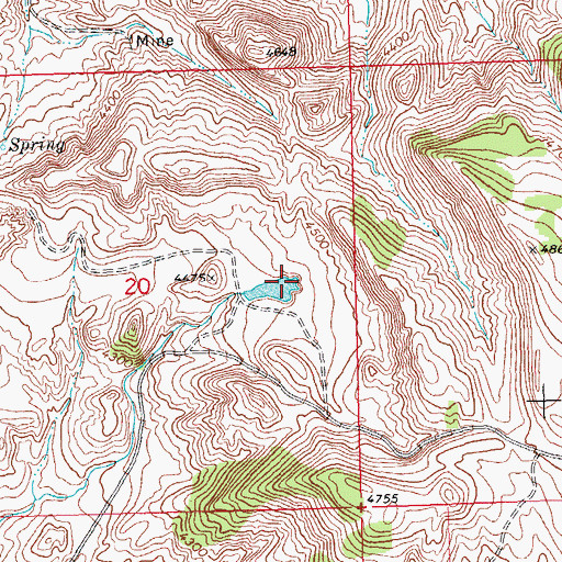 Topographic Map of 07S24E20ADCD01 Well, MT