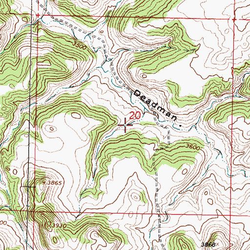Topographic Map of 07S42E20CAAA01 Well, MT