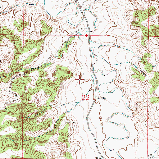 Topographic Map of 07S50E22BDAD01 Well, MT