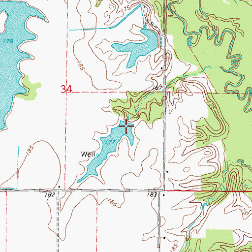 Topographic Map of Hall Lake Dam, AR
