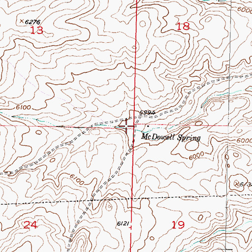 Topographic Map of 07S10W19BBBB01 Spring, MT