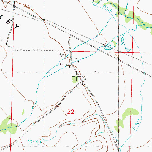 Topographic Map of 07S12W22ABCC01 Well, MT