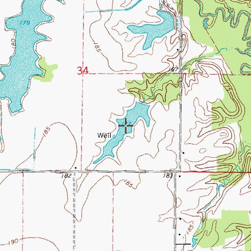 Topographic Map of Hall Lake, AR