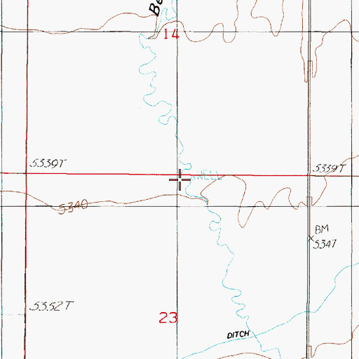 Topographic Map of 07S01W23ABBA01 Well, MT