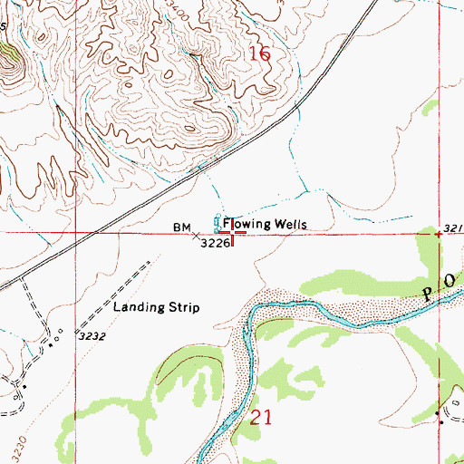Topographic Map of 07S49E16CDDC01 Well, MT